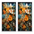 thumbnail image 2 of Designart "Tropical Tangle Orange Blue painting II" Abstract Collages Framed Wall Art Set Of 2 - Multi-Color Abstract Framed Canvas Set For Living Room Decor, 2 of 6