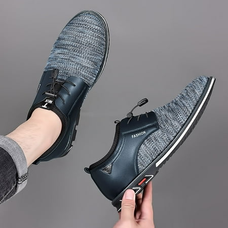

Cathalem Leather Dress Shoe for Men Lightweight Slip Proof Fashion Style Mens Breathable Leather Casual Shoes for Men Size 13 Blue 13