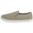 thumbnail image 5 of Mens Lightweight Summer Canvas Slip On Trainers Pumps with Twin Gusset - Khaki - US 11, 5 of 7
