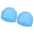 thumbnail image 1 of Unique Bargains Silicone Swim Caps Unisex NonSlip Pool Caps Waterproof Elastic Swimming Hats Light Blue 2 Pack, 1 of 5