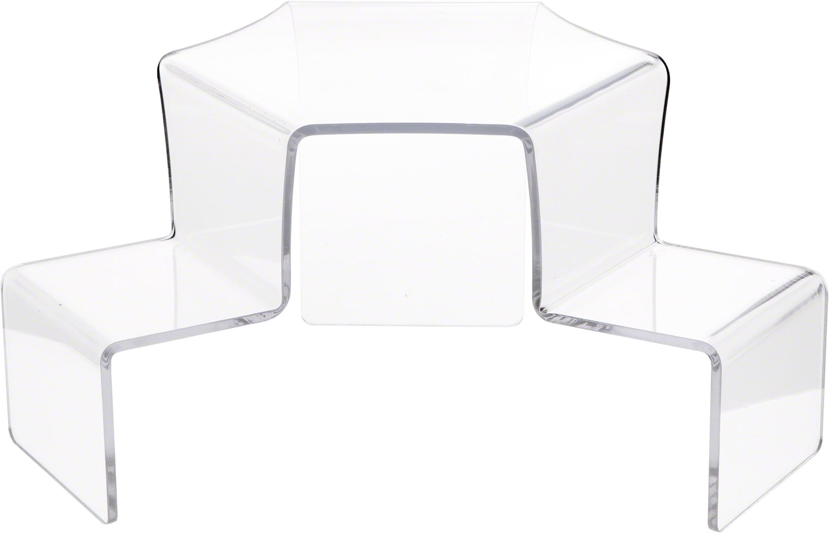 Plymor Clear Acrylic 2Step, 2Sided Stair Display Riser 6.5" H x 14" W