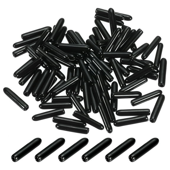 1.5MM Vinyl Rubber End Caps, 150 Pack Round Bolt Screw Covers Caps for Metal Tubing Bolts, Black