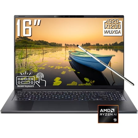 Acer Swift Go 16 AI Laptop, 16" 1920 x 1200 WUXGA 120Hz IPS LCD Touchscreen, AMD Ryzen AI 9 465, Stylus Pen, Backlit Keyboard, Wi-Fi 7, Windows 11 Home (32GB DDR5 RAM / 1TB SSD)