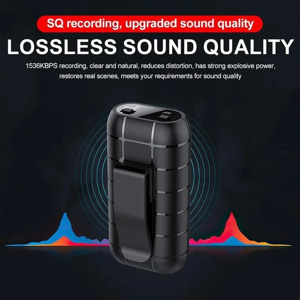 2 Packs Mini Spy Voice Activated Recorder Digital Audio Magnetic 64GB MP3 Player