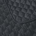thumbnail image 5 of Chezmoi Collection Thea Juego de colcha extragrande con patrón geométrico de cuatrifolio de 3 piezas (King Dark Grey), 5 of 5