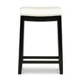 thumbnail image 3 of Linon Cessford 26" Backless Indoor Counter Stool, Black with White Faux Leather, Includes 1 Stool, 3 of 10