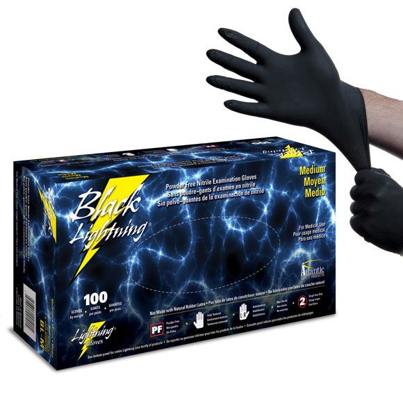 Guantes de examen Atlantic Safety Products Black Lightning Nitrile