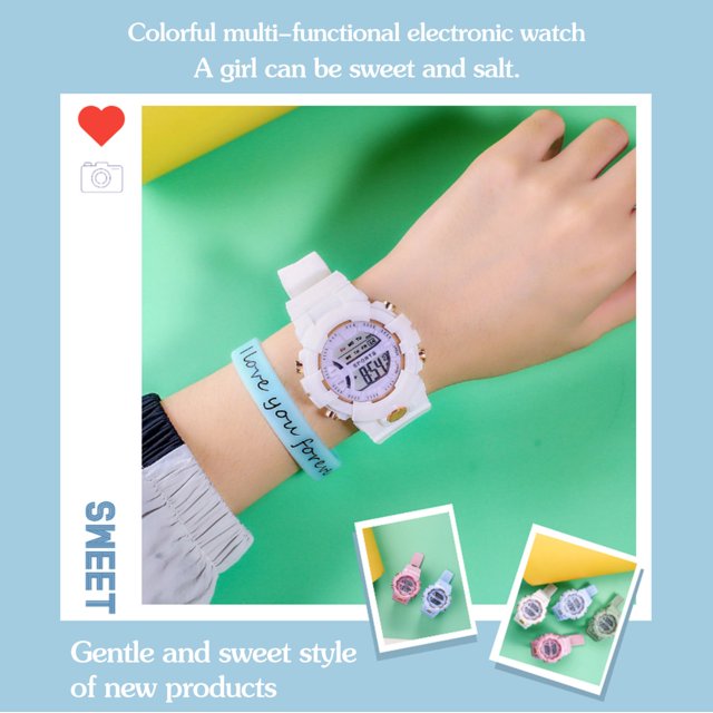 EGNMCR Fashion Multifunction Sports Watch Display Date Calendar Week Alarm Unisex Watch Wristwatch watch