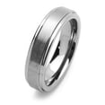 thumbnail image 2 of Women's 5.5MM Comfort Fit Tungsten Carbide Wedding Band Brushed Center Grooved Edges Ring (5 to 12), 10.5, 2 of 3