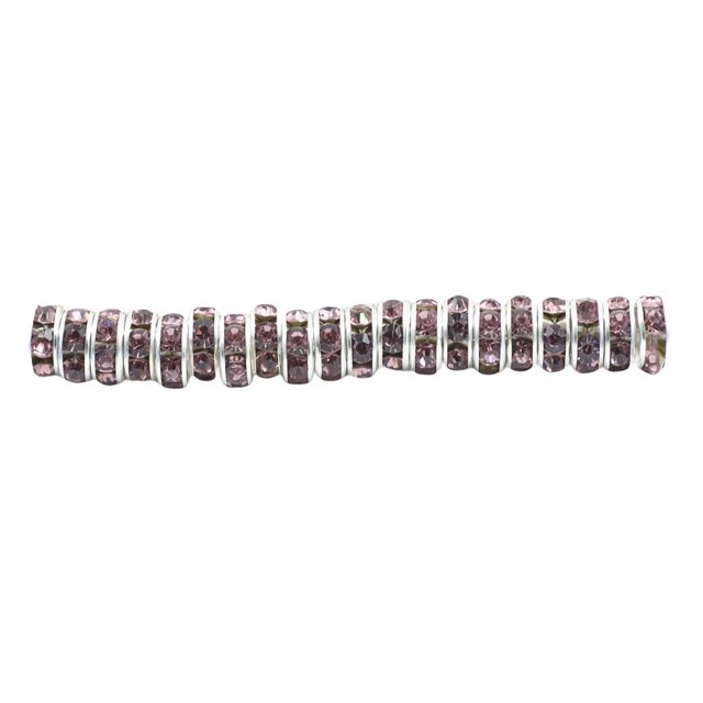 Cateissary 50 piezas de cuentas espaciadoras hechas a mano de Rondelle de diamantes de imitación, joyería de cristal multicolor, pendientes de cuentas Artesanía Violeta 8MM50 Piezas Cateissary HA062300-09