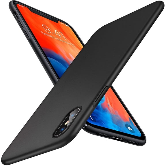 Slim Fit for iPhone Xs Case/iPhone X Case, Lightweight Yet Protective Ultra-Thin Hard Cover with Matte Finish Coating Grip Phone Cases for iPhone X 5.8 inch, Spack Black