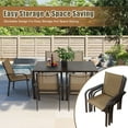 thumbnail image 3 of Patio Dining Set, 7PCS Outdoor Plastic-Wood Table & Textilene Chairs Set, Outdoor Furniture Dining Table Set, Garden Porch Backyard Poolside Sectional Conversation Set, 3 of 7