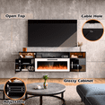 thumbnail image 7 of Waleaf 70'' Floating TV Stand with 36'' Electric Fireplace,&nbsp;Entertainment Center with Adjustable Shelves, Floating TV Console for Living Room,Black-White, 7 of 7