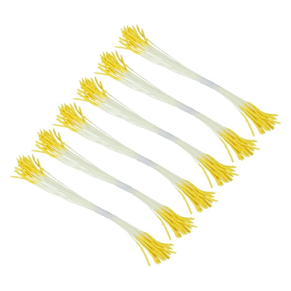Uxcell 10mm Double Heads Flower Stamen, 150 Pcs Artificial Flower Pistil Matt for DIY Christmas Decoration, Yellow