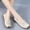 Beige, variant on Quaouag Women's Classic Comfort Leather Penny Loafers Casual Slip-Ons Lightweight Walking Flats Driving Mocs Boat Shoes