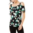 thumbnail image 2 of INC Blusa con hombros descubiertos y mangas con cordones para mujer, negra, pequeña I-N-C Hombro frío, 2 of 2