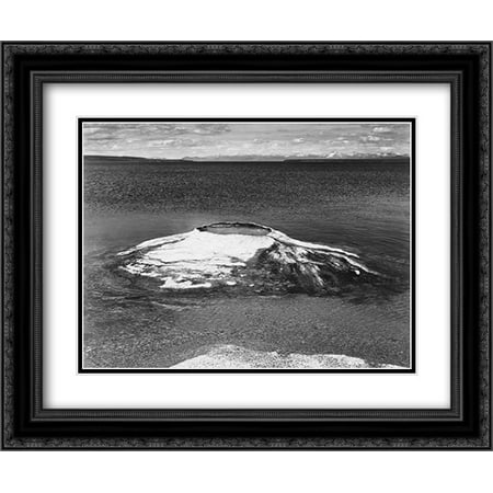 - The Fishing Cone - Yellowstone Lake, Yellowstone National Park, Wyoming, ca. 1941-1942 2x Matted 24x20 Black Ornate Framed Art Print by Adams, Ansel