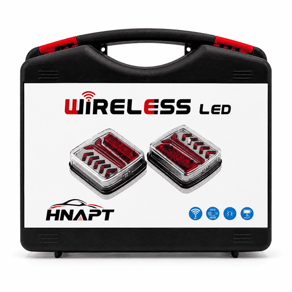 HNAPT Wireless LED Trailer Tow Lights Kit, Magnetic, Rechargeable, IP65 Waterproof, 2 Pack