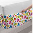 thumbnail image 2 of Love Bed Skirt, Colorful Hearts and Butterflies Silhouettes Doodle Style Happy Valentines Day Pattern, Elastic Bedskirt Dust Ruffle Wrap Around for Bedding Decor, 4 Sizes, Multicolor, by Ambesonne, 2 of 2