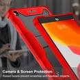 thumbnail image 4 of Allytech iPad 10th Gen Case, iPad 10.9" Case, Rugged Heavy Duty Protection Shockproof Multi Angle Viewing Stand Dual Layers Case Cover for Apple iPad 10.9" 2022 - Red, 4 of 7