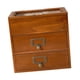 thumbnail image 3 of Caja de almacenamiento de escritorio estuche de joyería de madera con 2 cajones y 6 cuadrículas contenedor de almacenamiento de tipo de cajón para, 3 of 9
