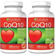 TruNature Coenzyme CoQ10 100mg, 250 Softgels, 2 Pack, 500 Soft Gels Total