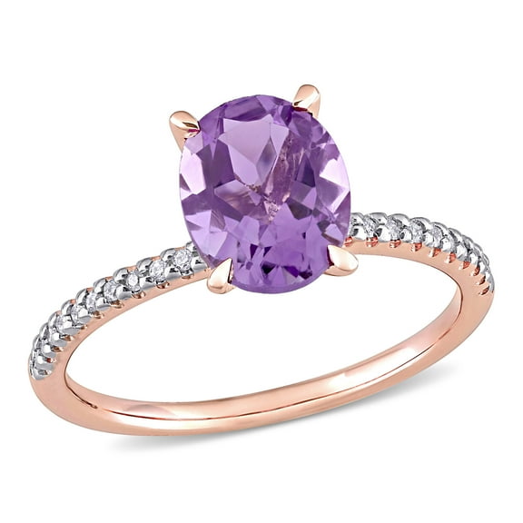 Everly Women's Amethyst 14K Rose Gold Engagement Ring