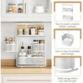 thumbnail image 2 of 3-Tier Rotating Bathroom Organizer, Countertop Vanity Tray, Spice Rack Storage, Easy to Assembly Space-Saving Organizer for Bathroom, Kitchen, Laundry Room, White, 2 of 18