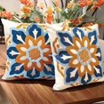 thumbnail image 4 of Fundas de almohada bohemias, juego de cojines cuadrados bordados para sofá, cama, banco, sala de estar, 18.0 x 18.0 in (girasol), 4 of 5