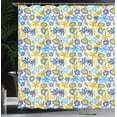 thumbnail image 4 of Ambesonne Floral Shower Curtain, Chrysanthemum and Butterfly, 69"Wx84"L, Earth Yellow Blue, 4 of 5