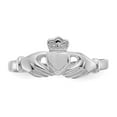 thumbnail image 5 of 14K White Gold Ring Band Themed Polished & Satin Claddagh, 5 of 5