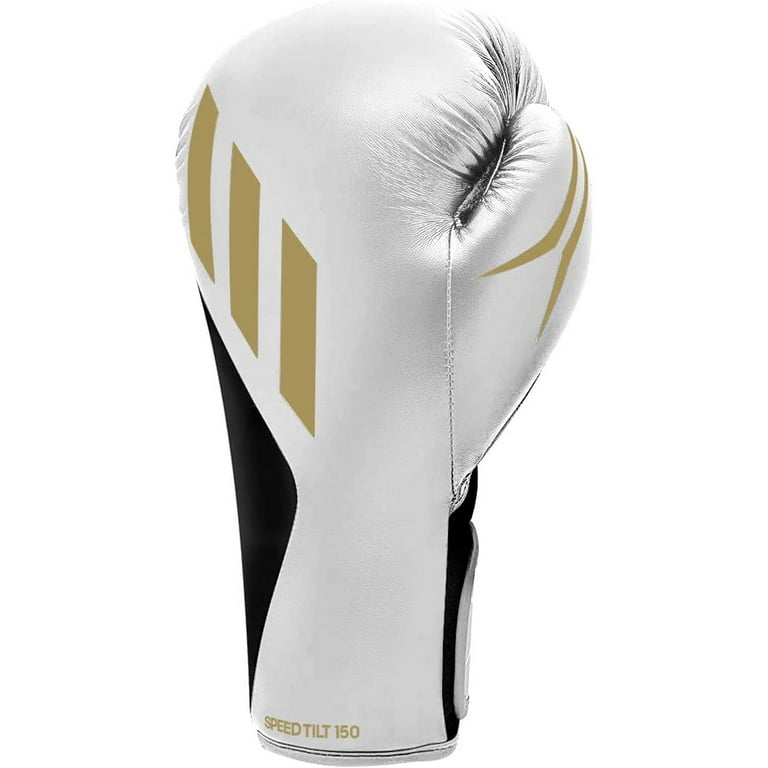 150 Gloves Speed Men, 10oz Gloves TILT Women, and for White/Gold/Black, - Adidas Training Unisex, Boxing Fighting