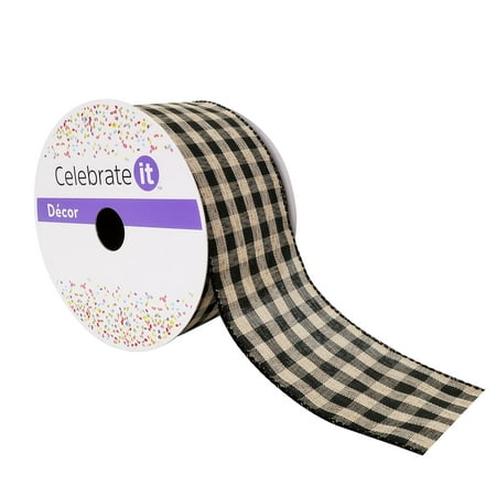 UPC: 0191518420951 | 2.5 Wired Gingham Ribbon by Celebrate It™