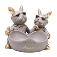 thumbnail image 4 of Escultura de almacenamiento para parejas, soporte para joyas, pendientes, regalo para amantes de los perros, figura de animal Gris, 4 of 9