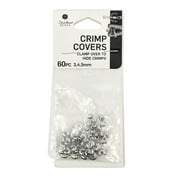Blue Moon Beads Silver Metal Crimp Cover Beads for DIY Jewelry Making, 60 Piece-Unisex, Adult