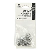 Blue Moon Beads Silver Metal Crimp Cover Beads for DIY Jewelry Making, 60 Piece-Unisex, Adult