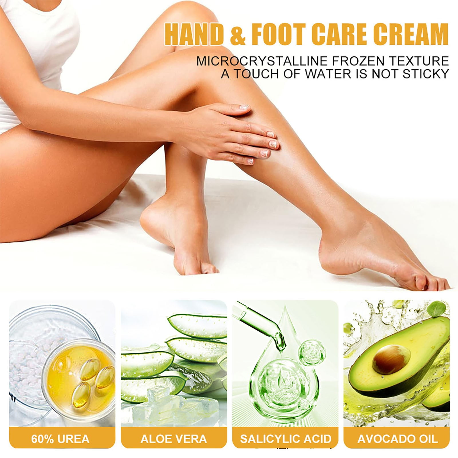 Urea Cream 60% plus 2% Salicylic Acid, Urea Cream 60 Percent for Feet Maximum Strength, 60% Urea Cream for Dry Cracked Heels and Feet, Callus Remover, Urea Cream for Feet, Hands, Knees