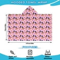 thumbnail image 2 of Pink Dachshund Chips Hooded Bath Towel，50"x30" for Ages 3 To 12 Kids, Quick Dry Lightweight Soft Microfiber Hood Beach Towel Cover Up for Kids, 2 of 7