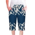thumbnail image 2 of LEBONYARD Womens Shorts Clearance $5,Women's Shorts for a Stylish Look,Women Shorts Casual Pants Straight Leg Drawstring Elastic Waist Loose Comfy Pants with Pockets Navy M, 2 of 5