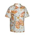 thumbnail image 2 of Balery Retro Floral Butterfly Print Men's Hawaiian Shirts Short Sleeve Beach Shirt Relaxed Fit Vacation Button Down Shirts-3X-Large, 2 of 9