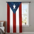 thumbnail image 4 of Puerto Rico Flag Sheer Curtains 45 Inches Long, Palm Leaf Botanical Red Striped Blue Star Light Filering Curtains, Breathable Simi Curtain Privacy Drapes for Kitchen Bathroom Small Window Treatment, 4 of 9