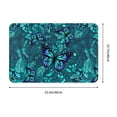 thumbnail image 3 of Bingfone Blue Floral With Butterflies Door Mat 16"X24" Front Entrance Non-Slip Low Profile Washable For Entryway, 3 of 9
