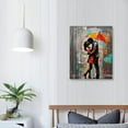 thumbnail image 4 of JEUXUS  Romantic Couple Wall Art Dancing Under Red Umbrella Canvas Valentine's Day Gifts Paintings Rain Lover Artwork Prints for Home Couple's Room Decor Ready to Hang (Small), 4 of 5