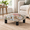 Boho Floral, variant on Boho Floral Fabric Square Small Foot Rest Ottoman, 16.69 x 16.10 x 5.16 in