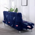 thumbnail image 3 of Dowbom Stretch Armless Futon Cover Printed,Futon Slipcover Full Size Sofa Bed Slipcover Protector with Elastic Bottom Washable Foldable Futon Couch Cover for Without Armrests Sofa bed-M(160-190cm)-L, 3 of 6