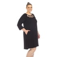 thumbnail image 2 of White Mark Women's Crisscross Neckline Swing Dress, 2 of 6