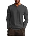 thumbnail image 4 of Awdenio T Shirts for Man Casual Long Sleeve Shirts Comfortable V Neck Solid Color Classic Tops Dressy Big and Tall Shirt Clothes, 4 of 7