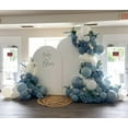thumbnail image 7 of Dusty Blue Balloons Arch Kit, 134 Pcs Muted Light Baby Slate Blue and White Balloon Garland mit 18 Inch Pale Clear Balloon *5, Long Balloon as Bow Decor, 7 of 7