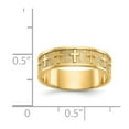 thumbnail image 3 of Real 14kt Yellow Gold Polished & Satin Cross Band Size: 5; for Adults and Teens; for Women and Men, 3 of 5