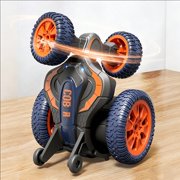 MMJ RC Stunt Car Double Sided Rotating 4WD Remote Control Deformable LED Light 10.63x5.12in Off Road